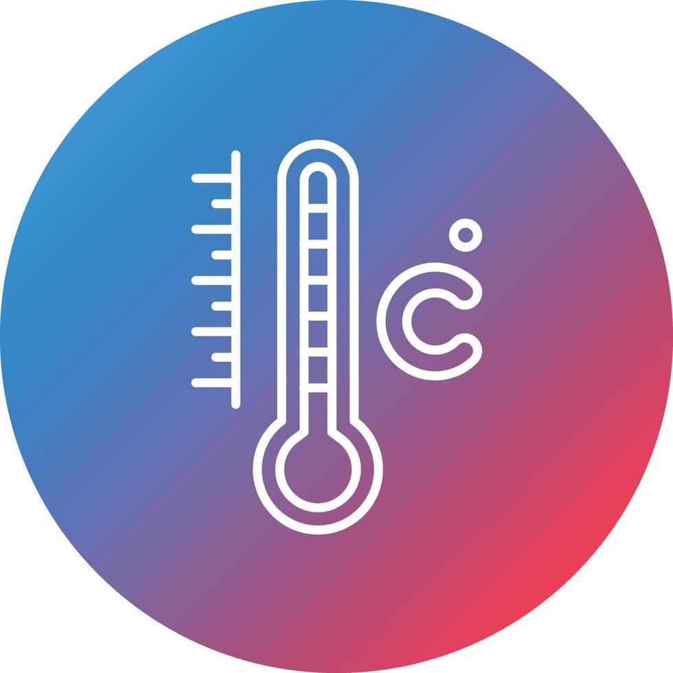 Celsius Line Gradient Circle Background Icon vector