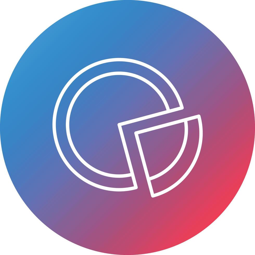 Donut Chart Line Gradient Circle Background Icon vector
