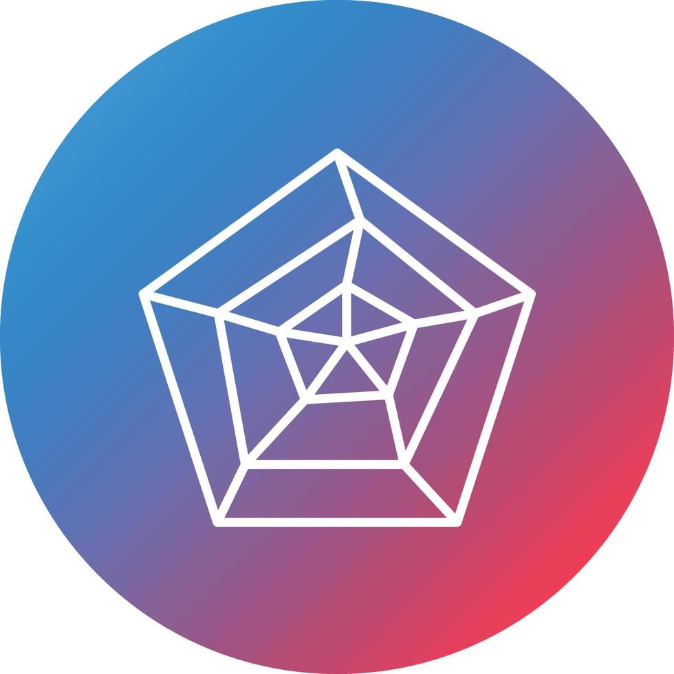 Radar Chart Line Gradient Circle Background Icon vector