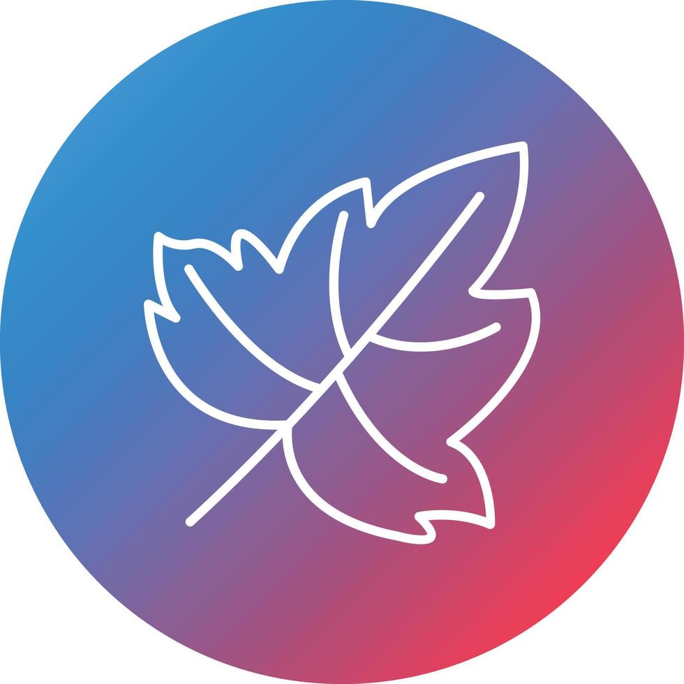 Dry Leaves Line Gradient Circle Background Icon vector