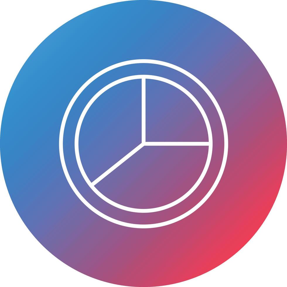 Half Pie Chart Line Gradient Circle Background Icon vector