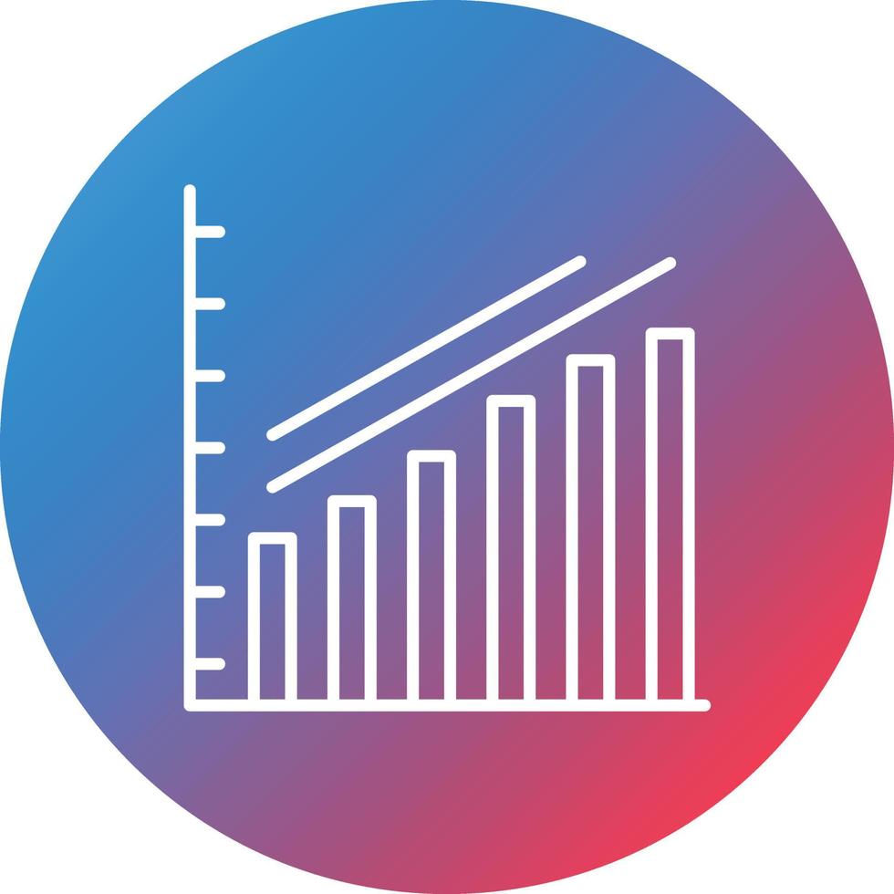 Escalating Bar Graph Line Gradient Circle Background Icon vector