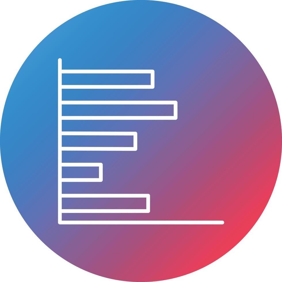 barras horizontales que muestran el icono de fondo del círculo de gradiente de línea de progreso vector