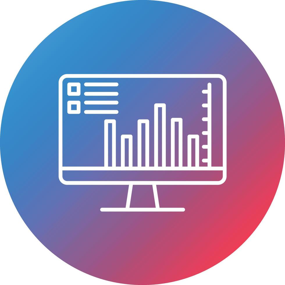 Graphical Representation Line Gradient Circle Background Icon vector