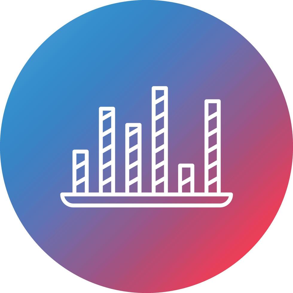Striped Bars Line Gradient Circle Background Icon vector