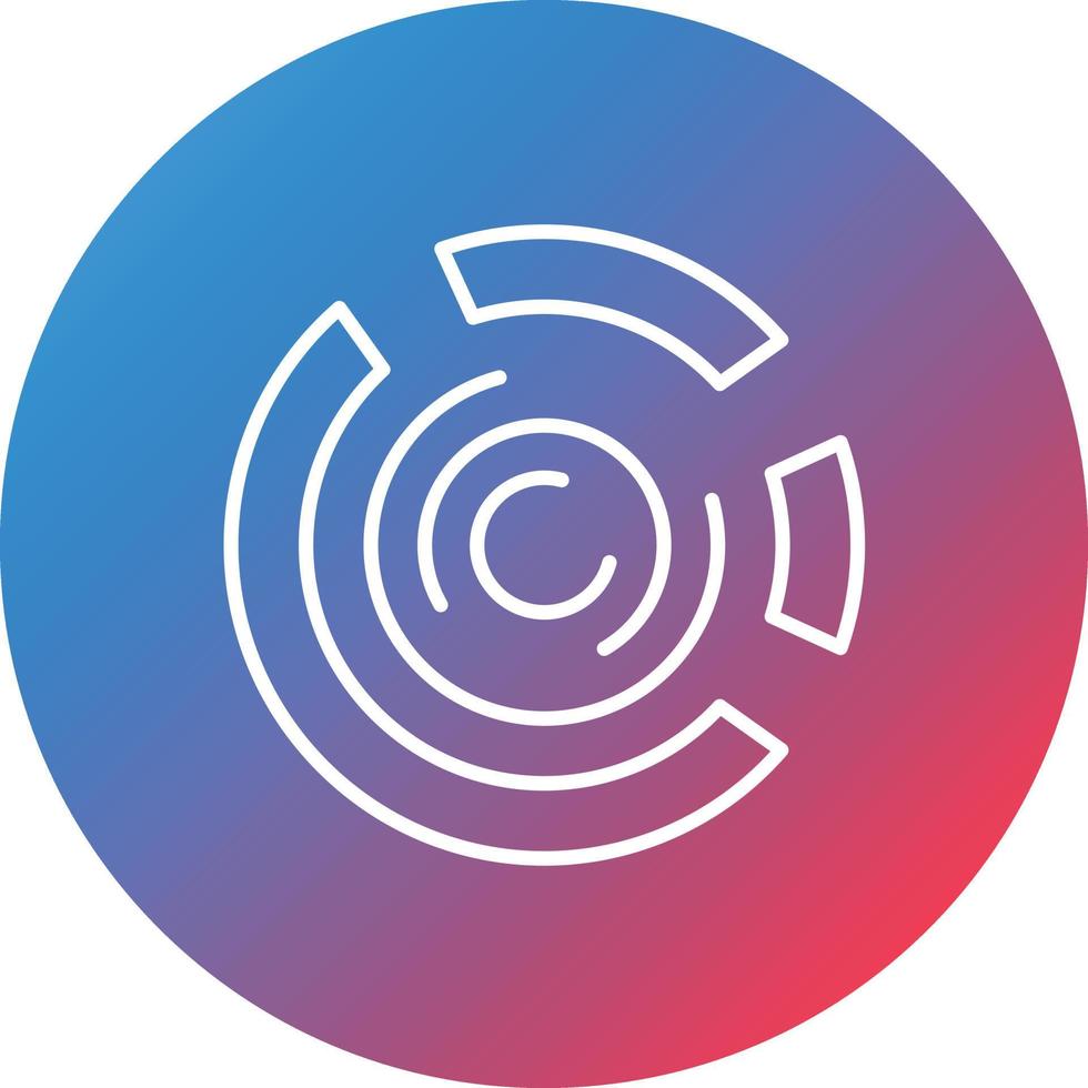 Marked Donut Chart Line Gradient Circle Background Icon vector