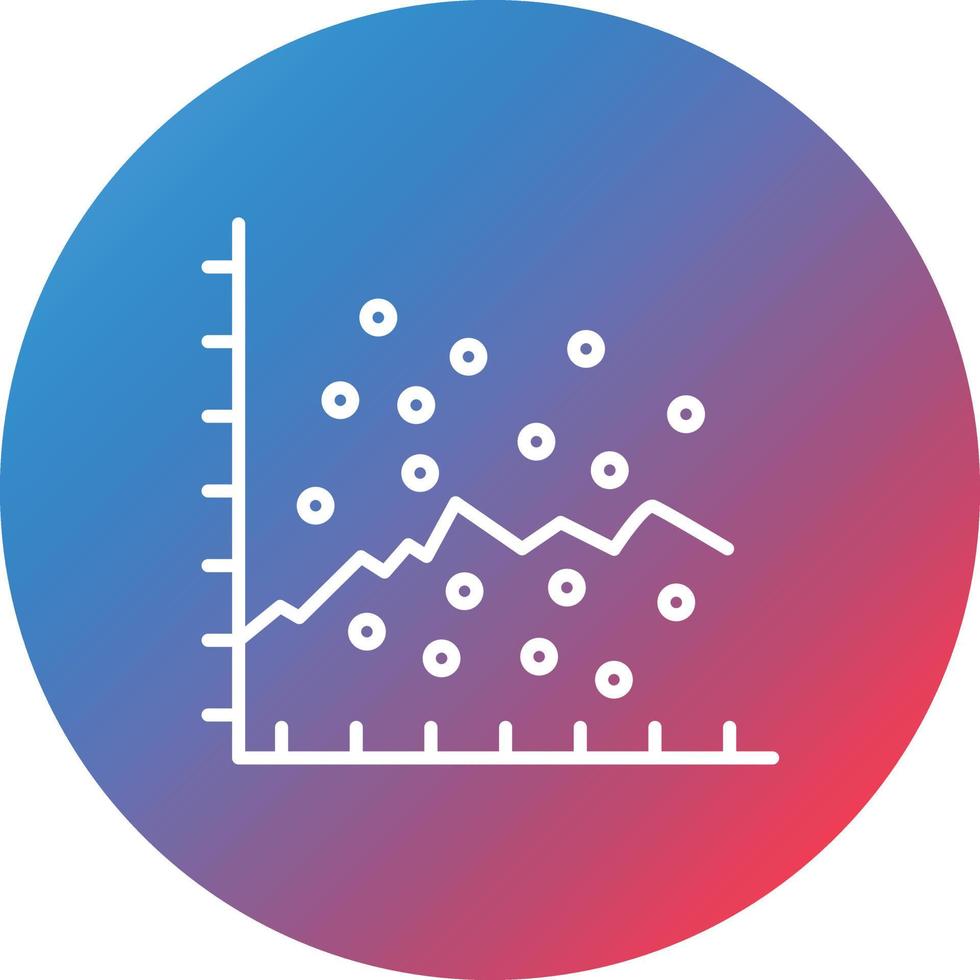 Scatter Graph Line Gradient Circle Background Icon vector