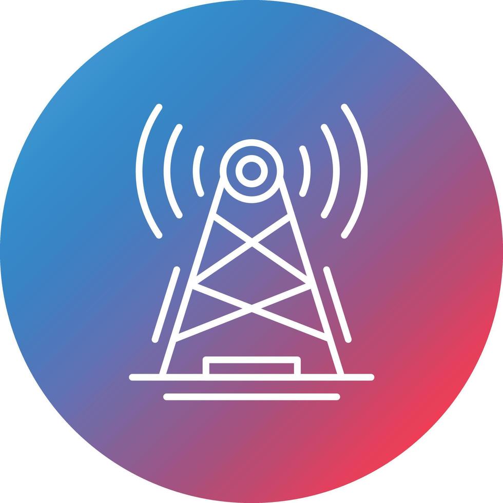 Broadcast Line Gradient Circle Background Icon vector