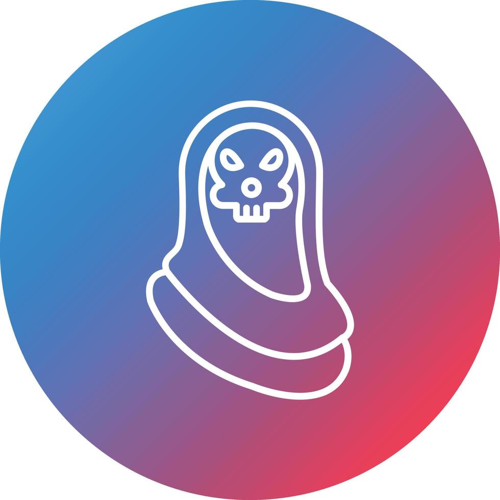 Grim Reaper Line Gradient Circle Background Icon vector