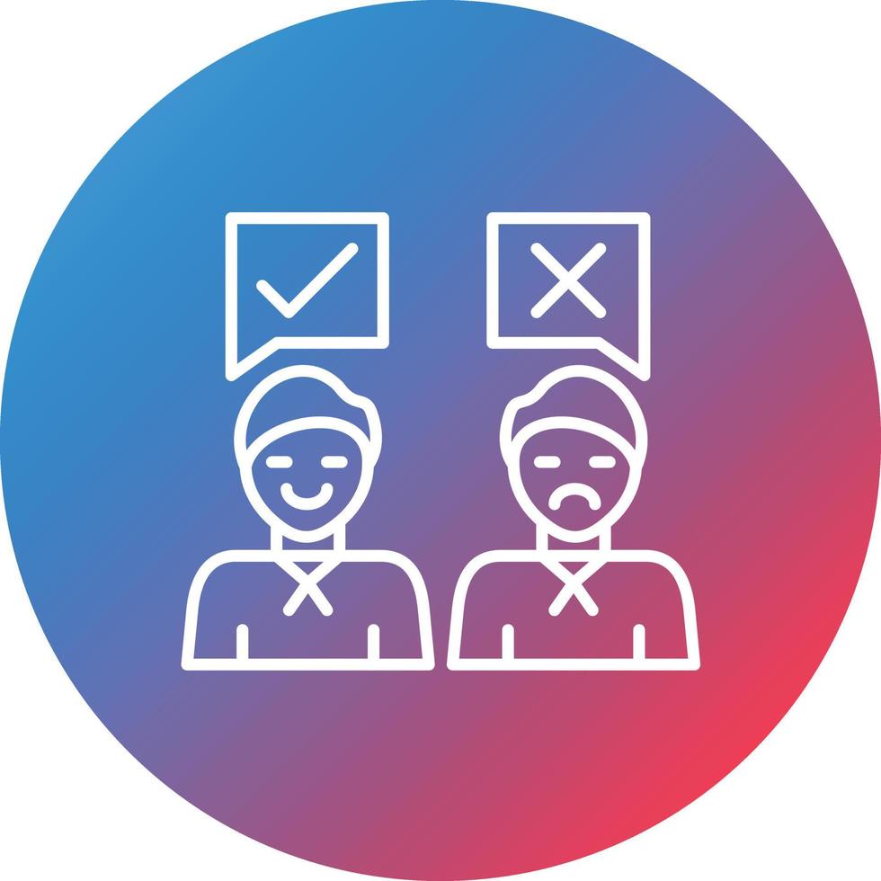 Disagree Line Gradient Circle Background Icon vector