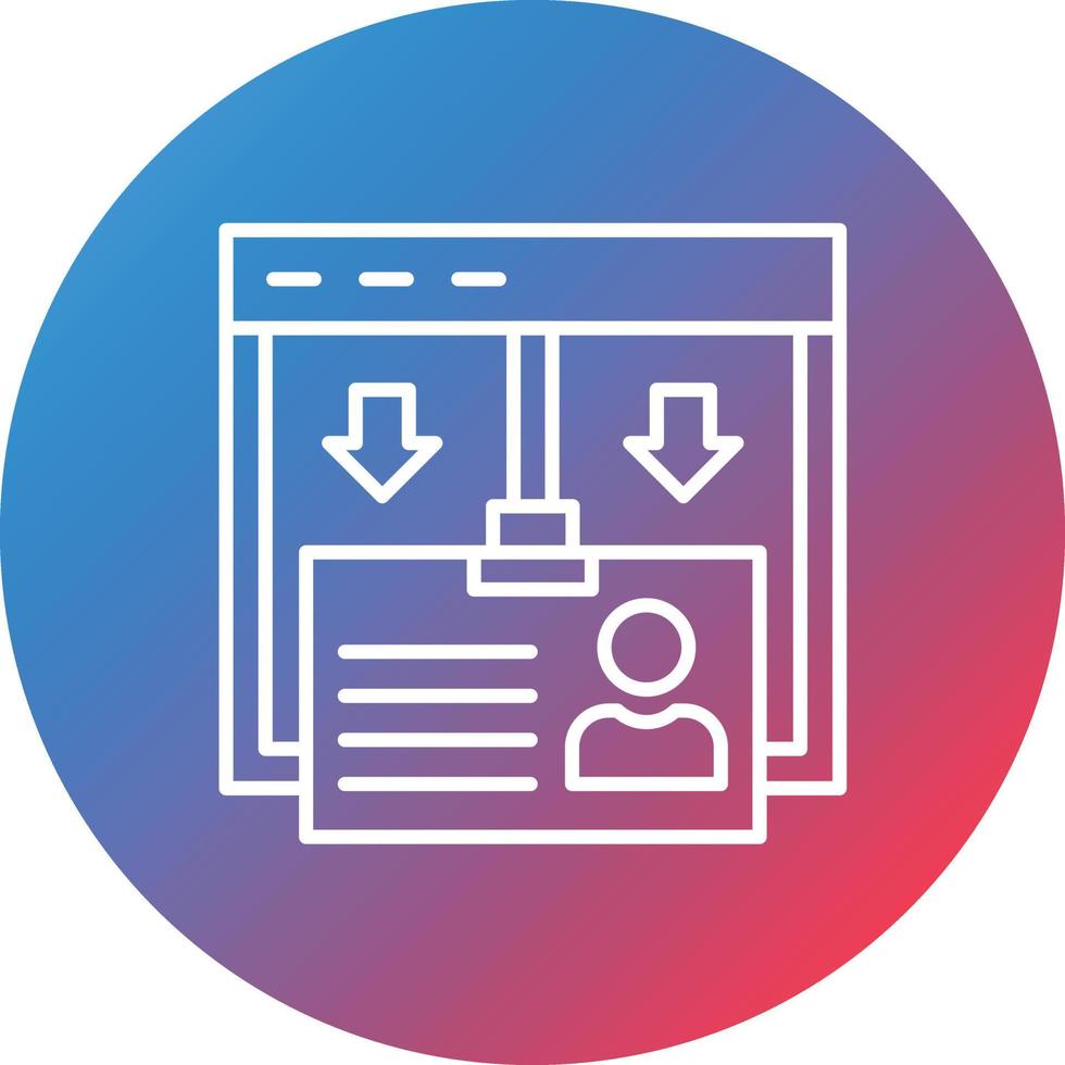 Id Card Line Gradient Circle Background Icon vector