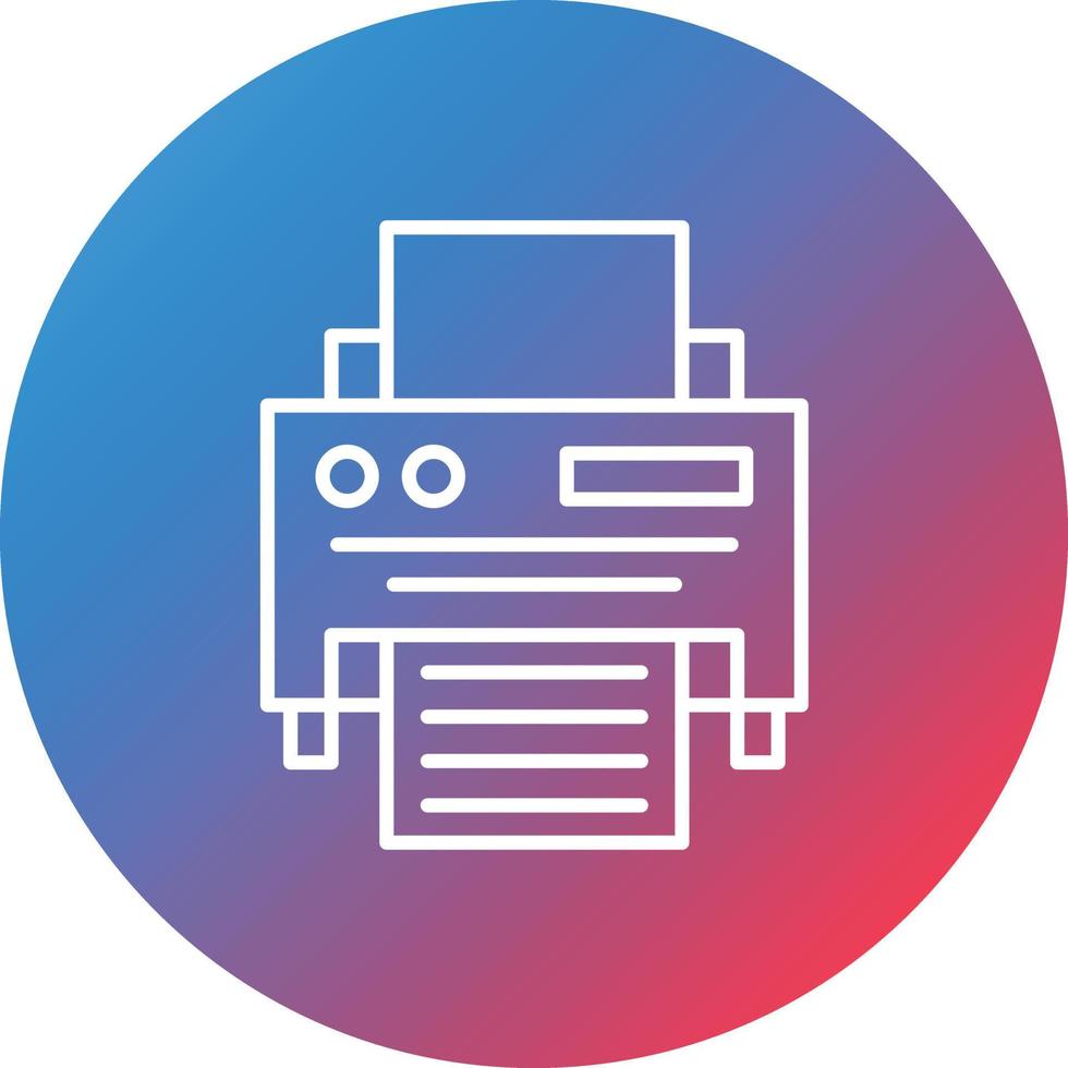 Printer Line Gradient Circle Background Icon vector