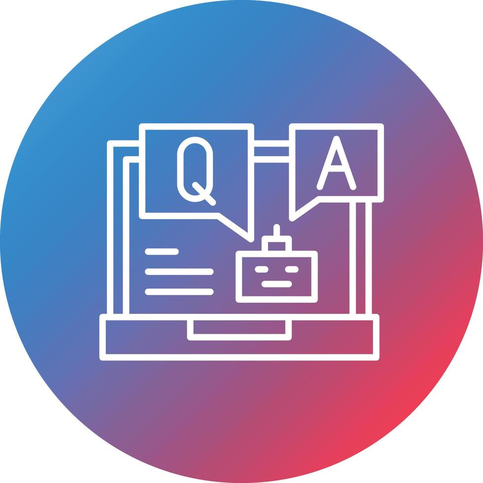 Question and Answer Line Gradient Circle Background Icon vector