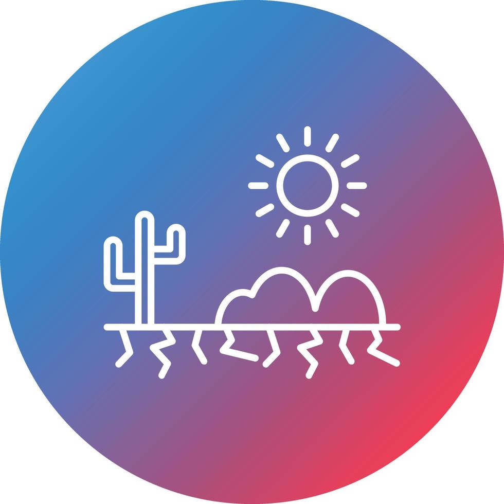 Desert Hot Weather Line Gradient Circle Background Icon vector