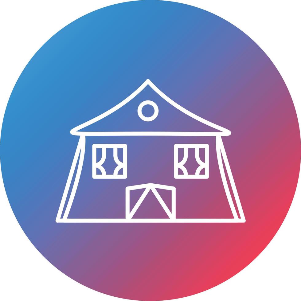 Desert Camp Line Gradient Circle Background Icon vector