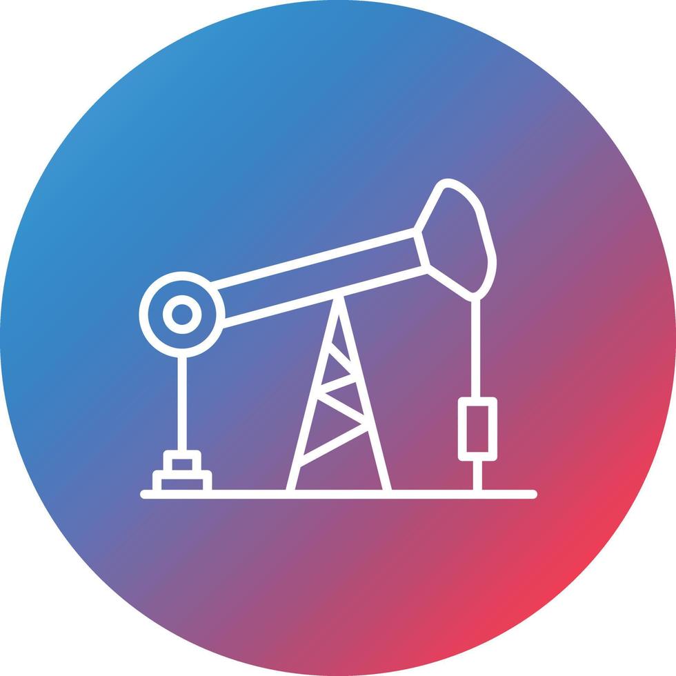 Oil Pump Line Gradient Circle Background Icon vector