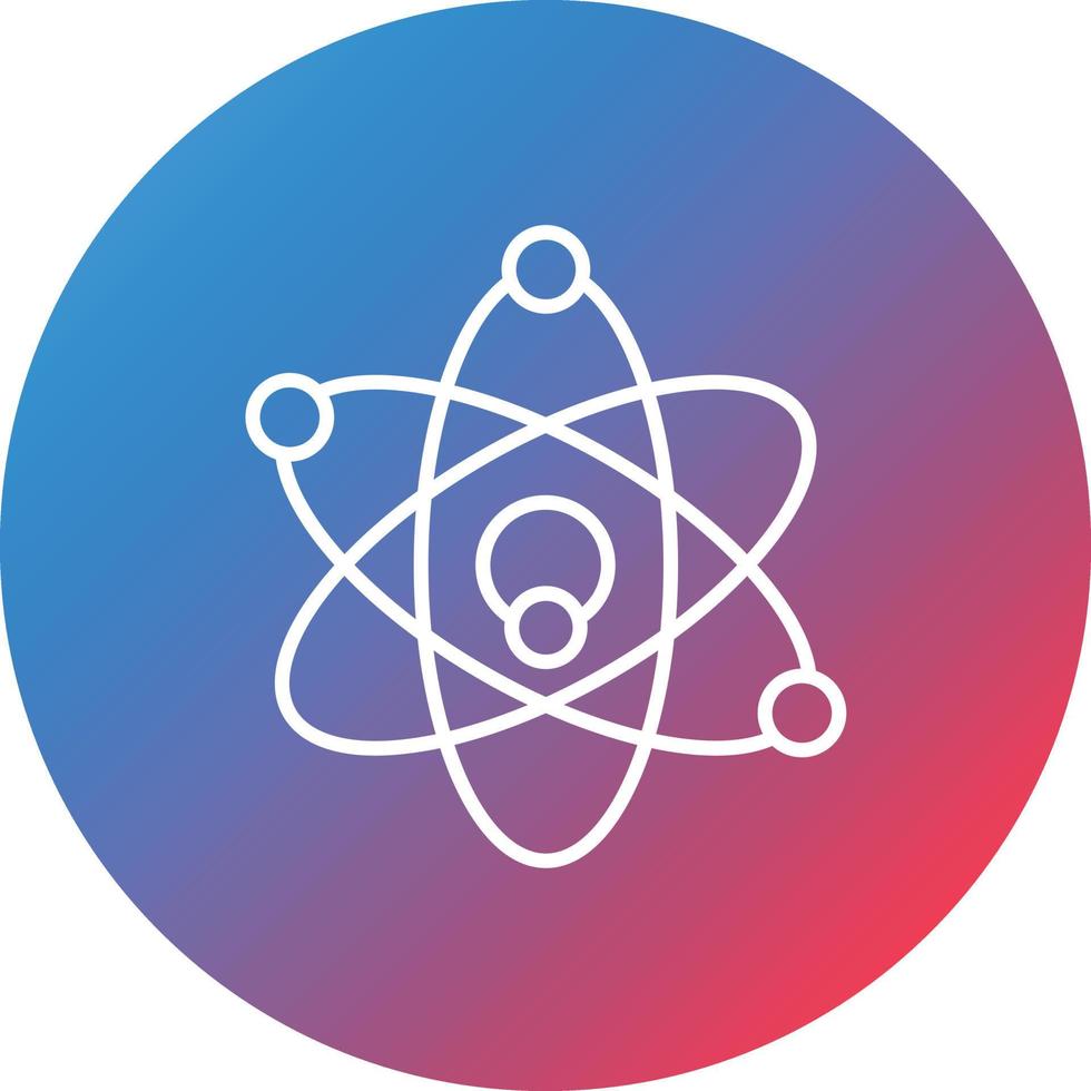Atom Line Gradient Circle Background Icon vector