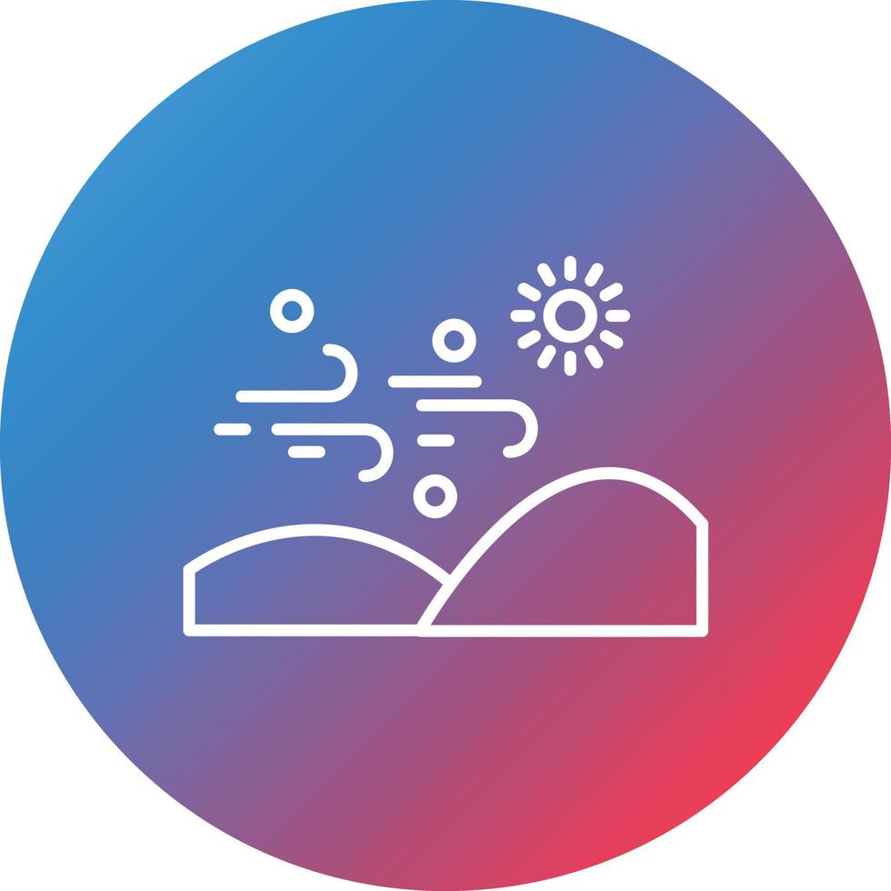 Desert Sandstorm Line Gradient Circle Background Icon vector