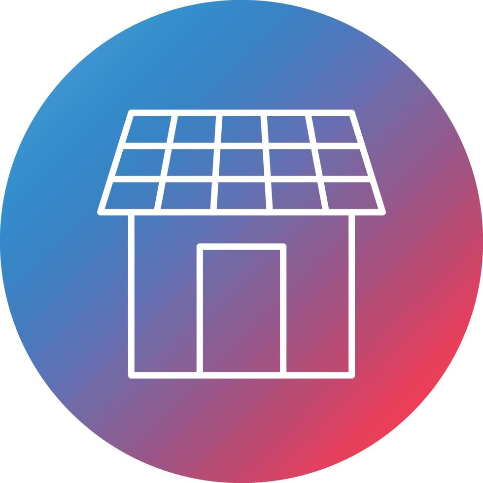 icono de fondo de círculo de gradiente de línea de casa solar vector