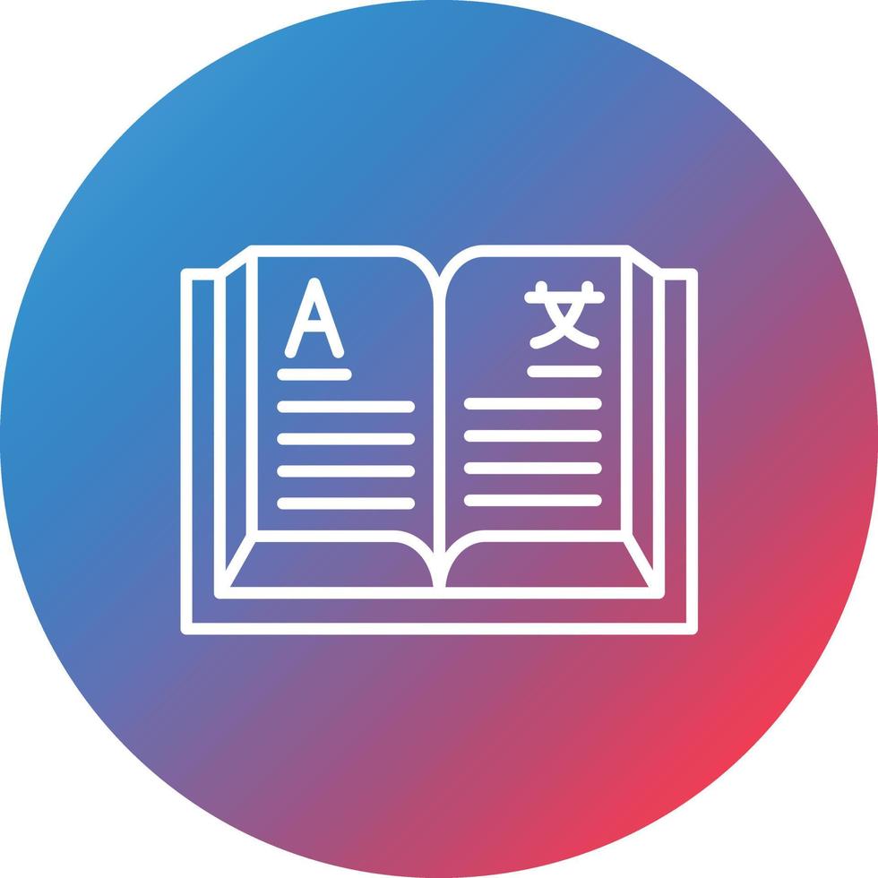 Language Learning Line Gradient Circle Background Icon vector