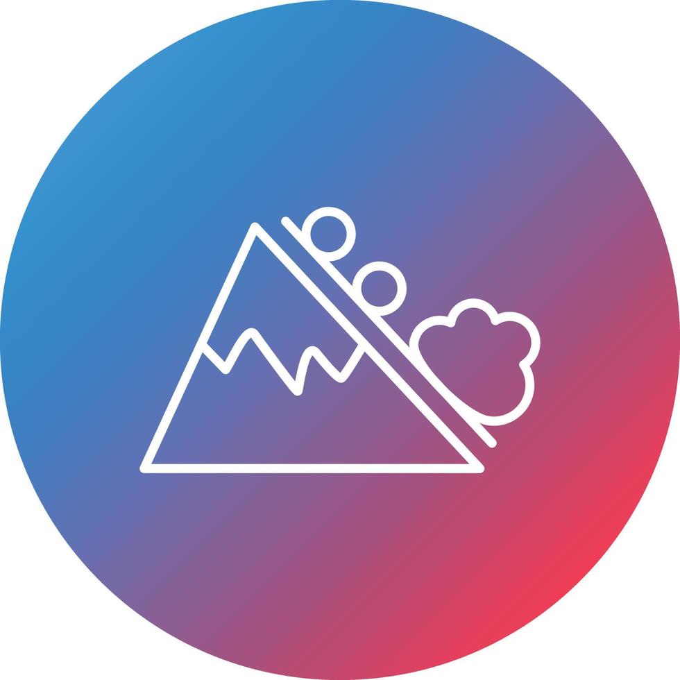 Snow Avalanche Line Gradient Circle Background Icon vector