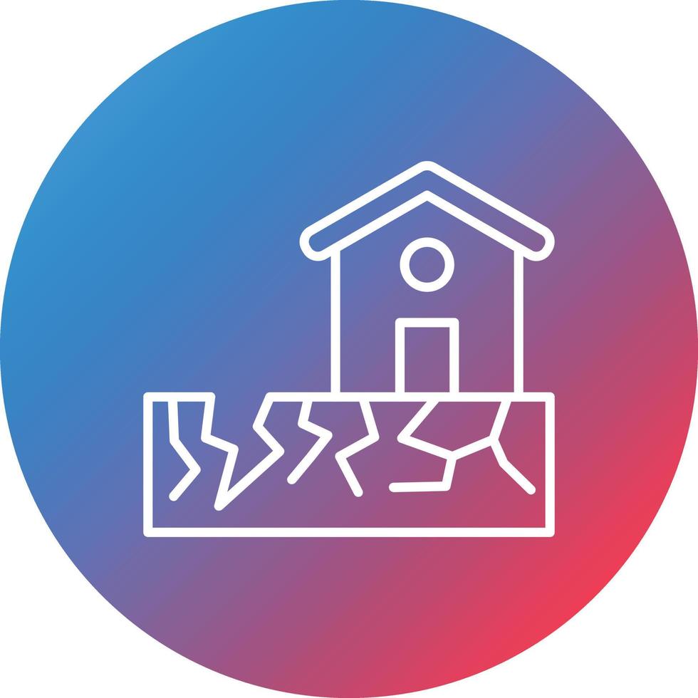 Earthquake Line Gradient Circle Background Icon vector