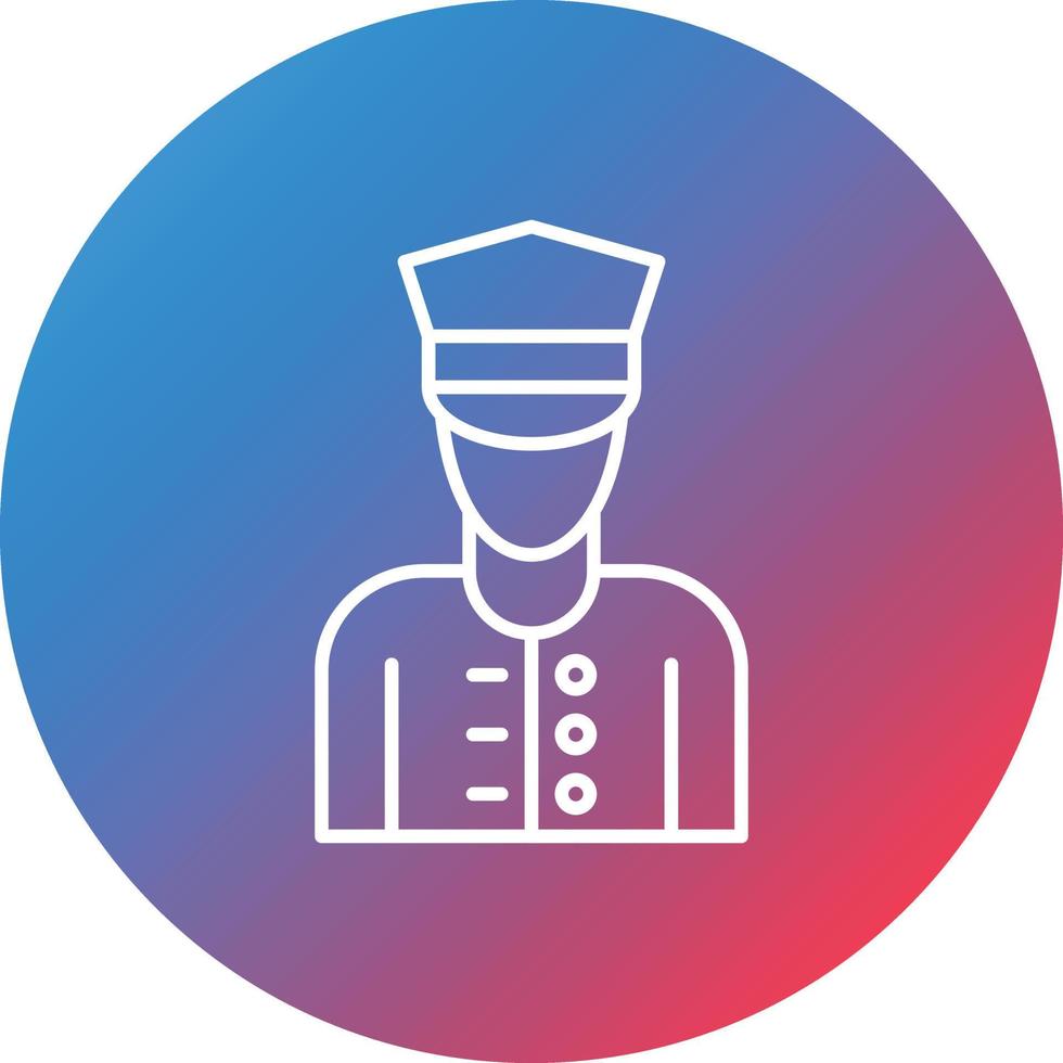Doorman Line Gradient Circle Background Icon vector