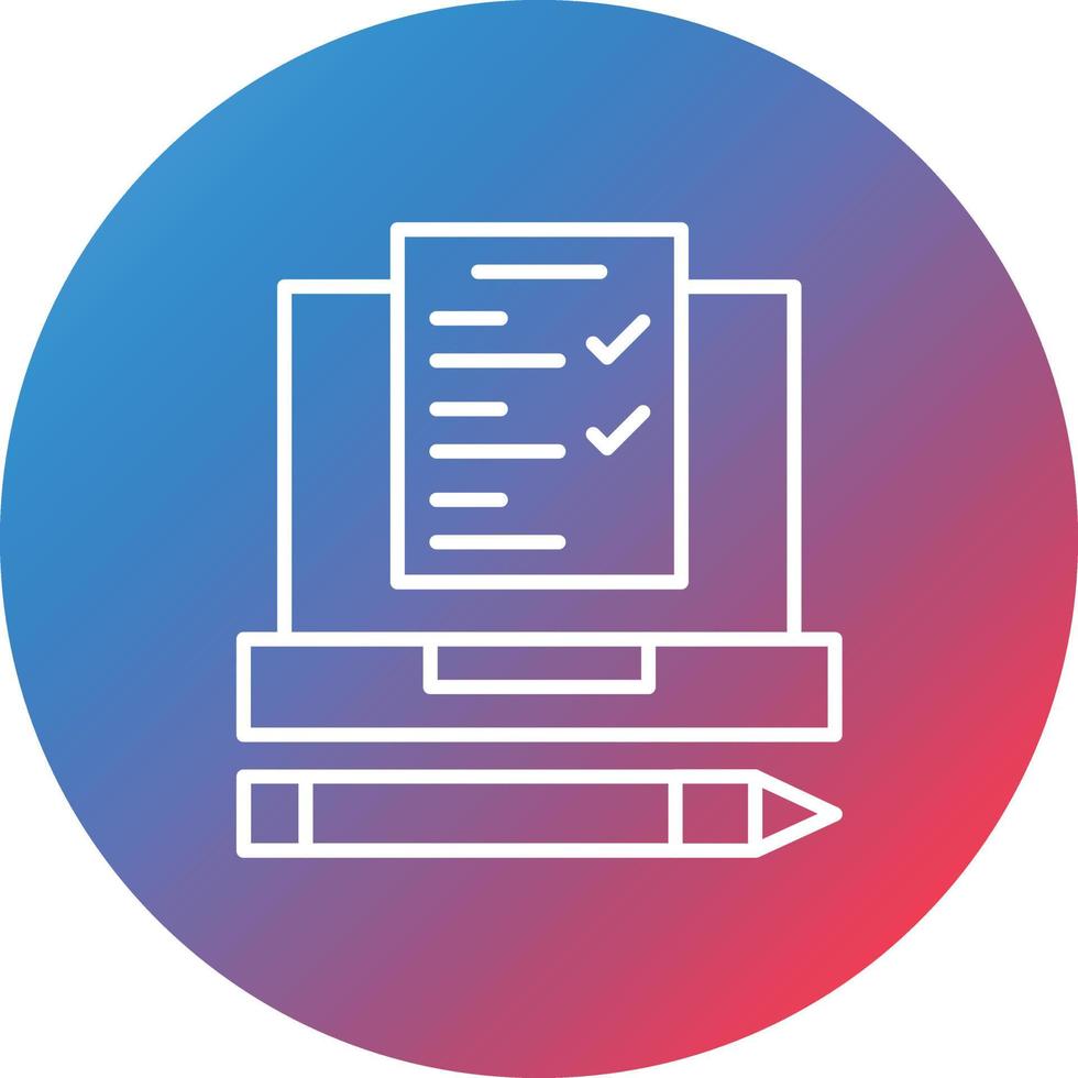 Online Exam Line Gradient Circle Background Icon vector