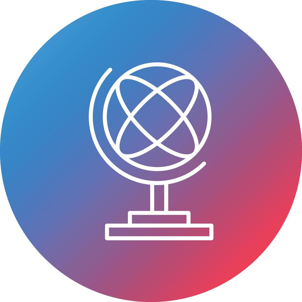 Globe Stand Line Gradient Circle Background Icon vector