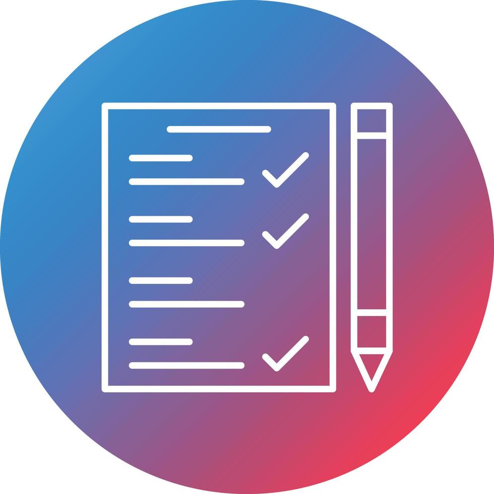 School Exam Line Gradient Circle Background Icon vector