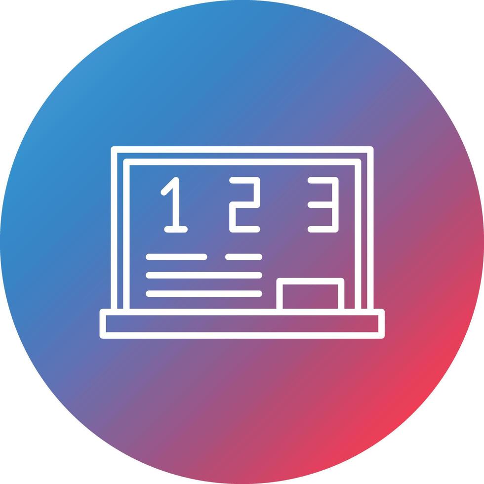 School Letter Line Gradient Circle Background Icon vector