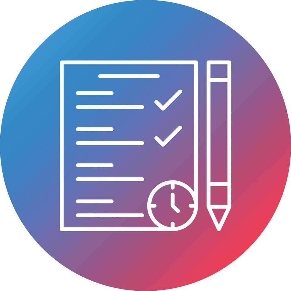 School Test Line Gradient Circle Background Icon vector