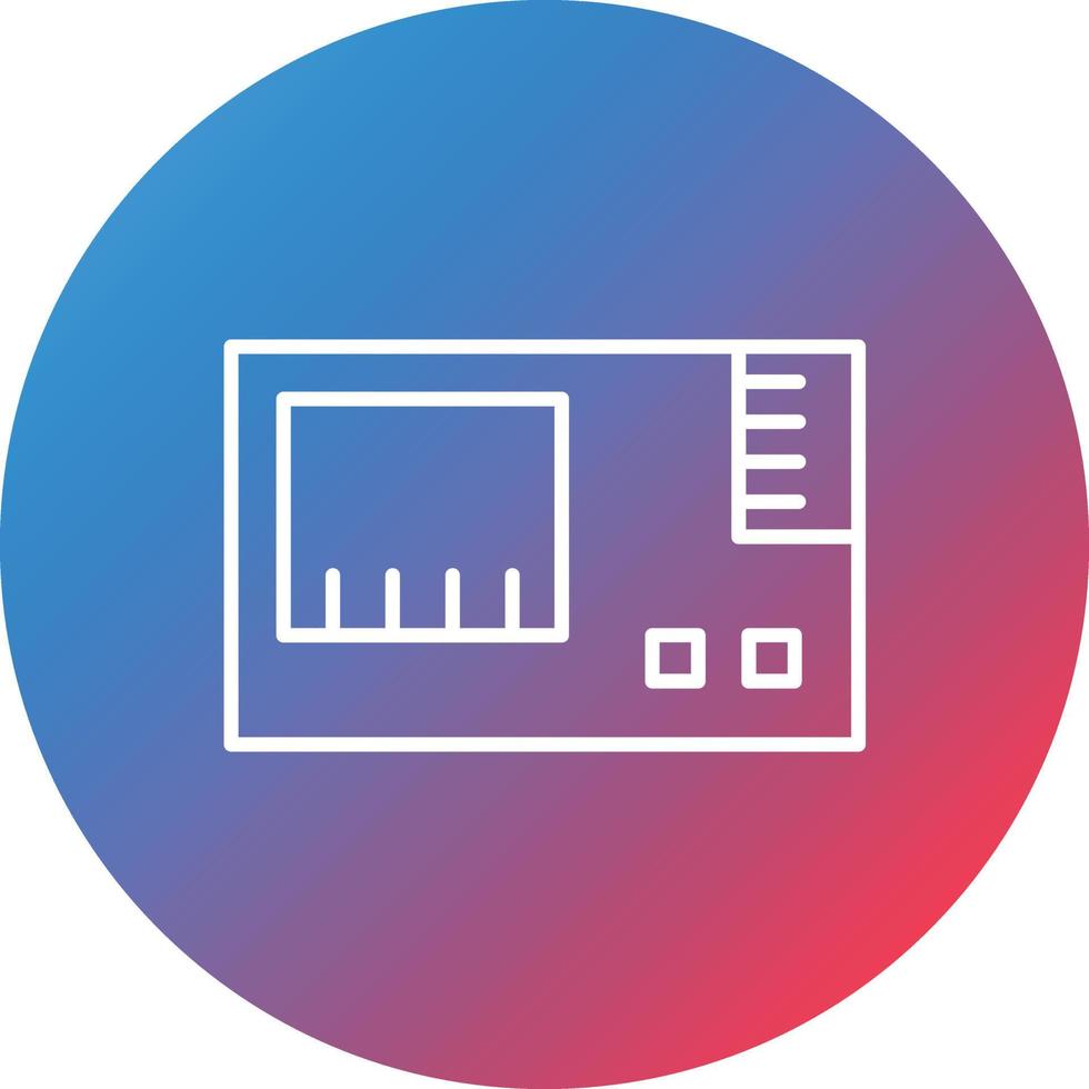 Camera Battery Line Gradient Circle Background Icon vector