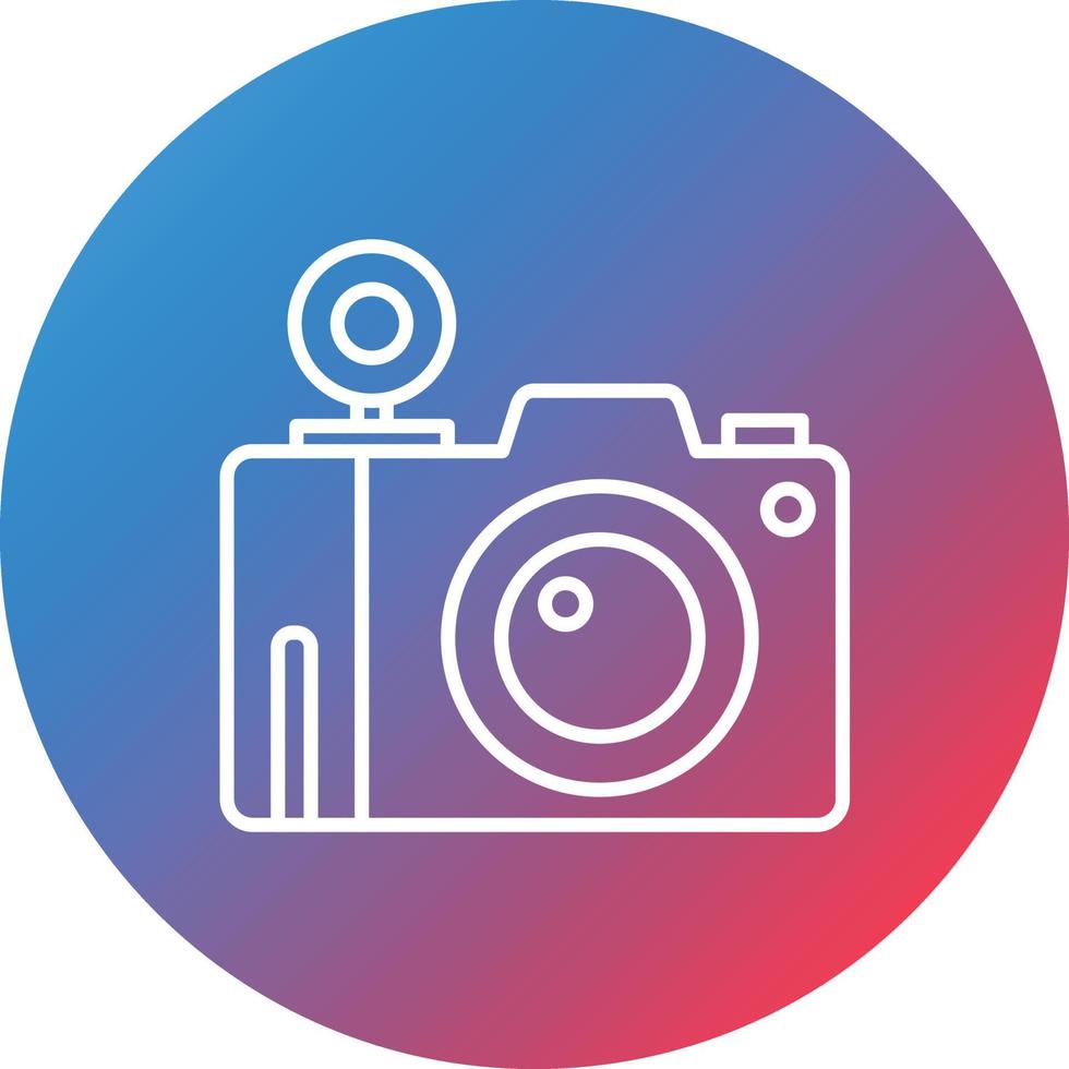 Flash Camera Line Gradient Circle Background Icon vector