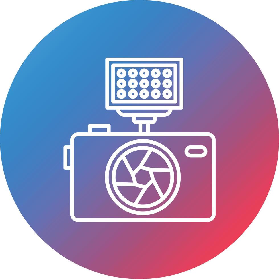 Led Camera Line Gradient Circle Background Icon vector