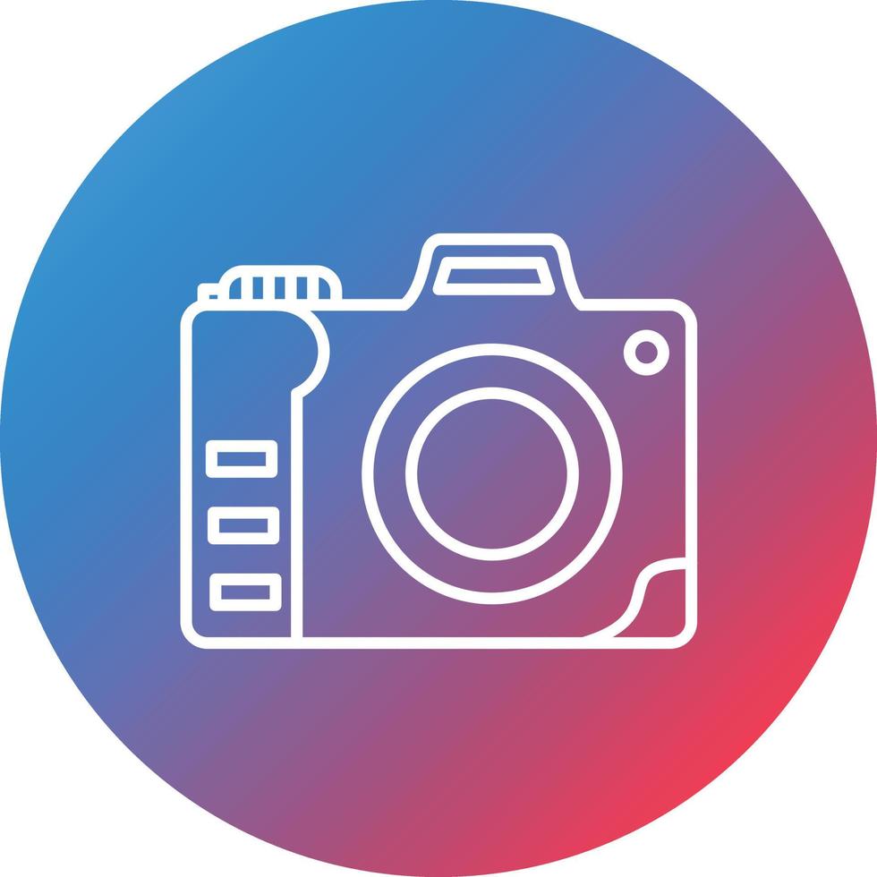 Dslr Camera Line Gradient Circle Background Icon vector