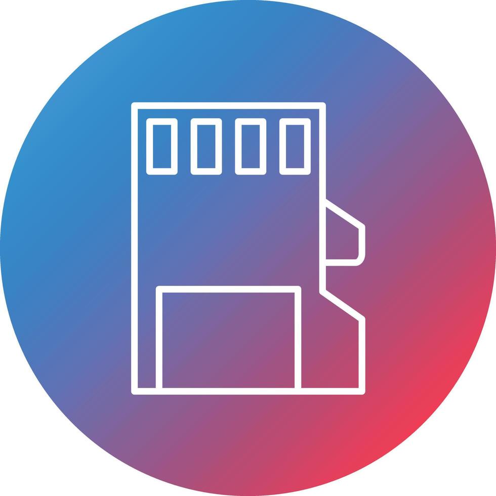 SD Card Line Gradient Circle Background Icon vector