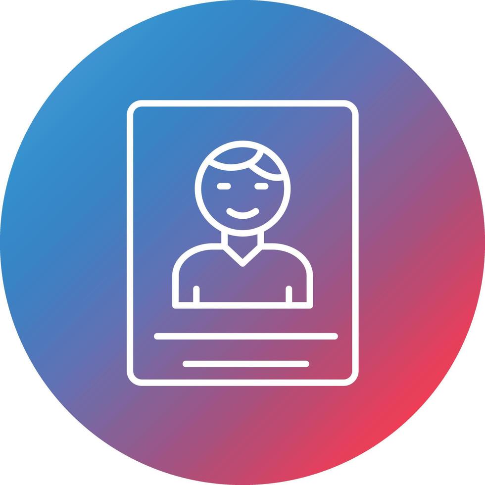 Passport Photo Line Gradient Circle Background Icon vector