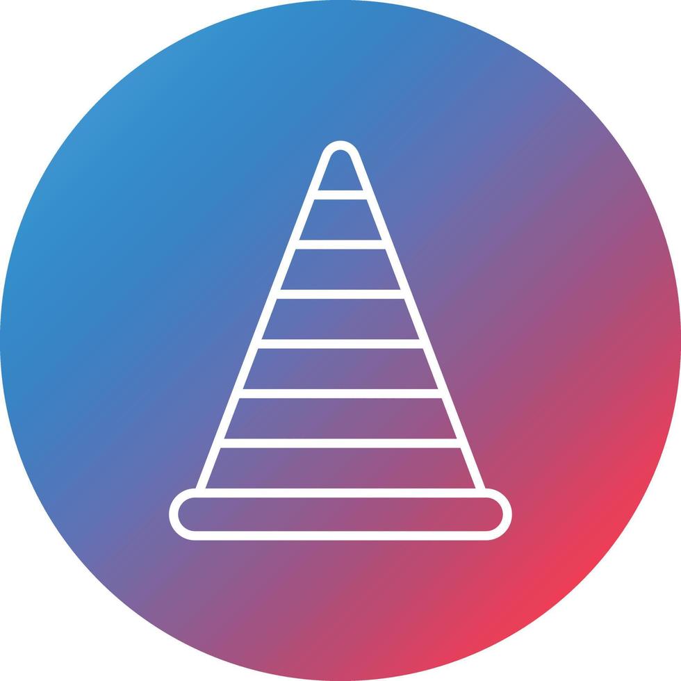Road Cone Line Gradient Circle Background Icon vector