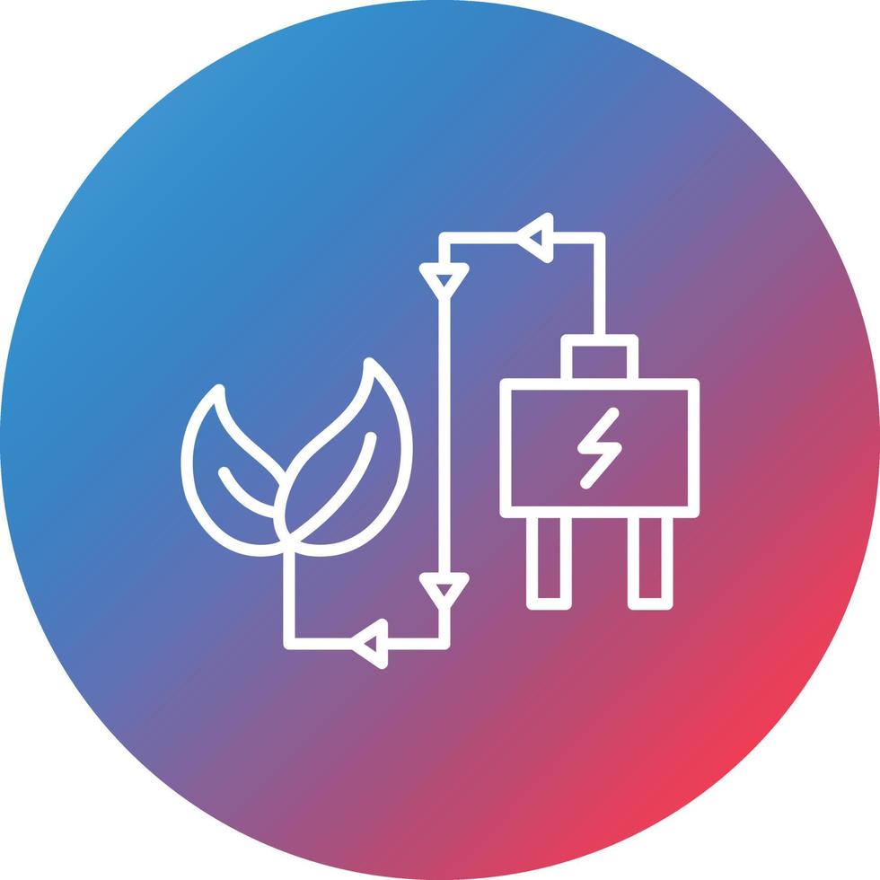 Energy Saving Line Gradient Circle Background Icon vector