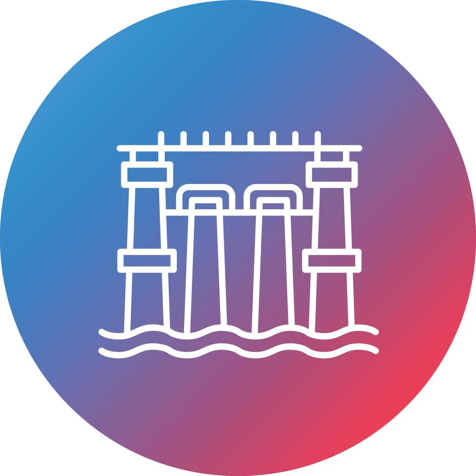 Wave Power Line Gradient Circle Background Icon vector