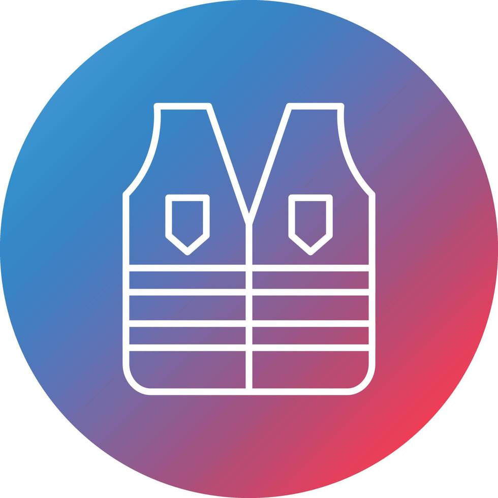 Labour Vest Line Gradient Circle Background Icon vector