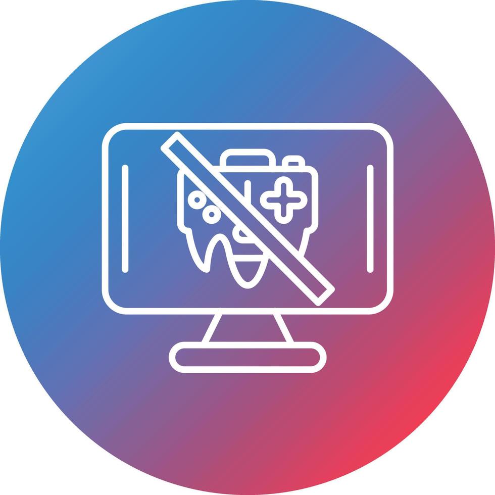 Game Disconnect Line Gradient Circle Background Icon vector