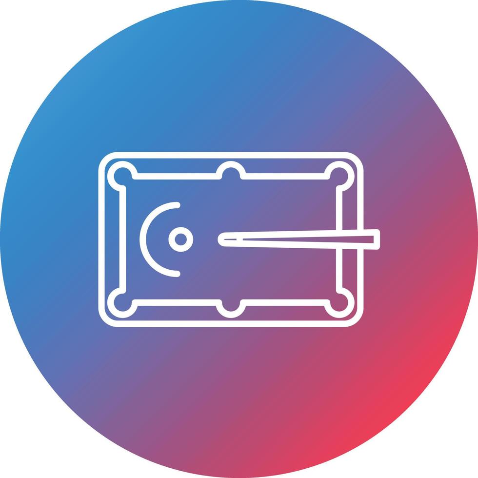 Billiard Game Line Gradient Circle Background Icon vector