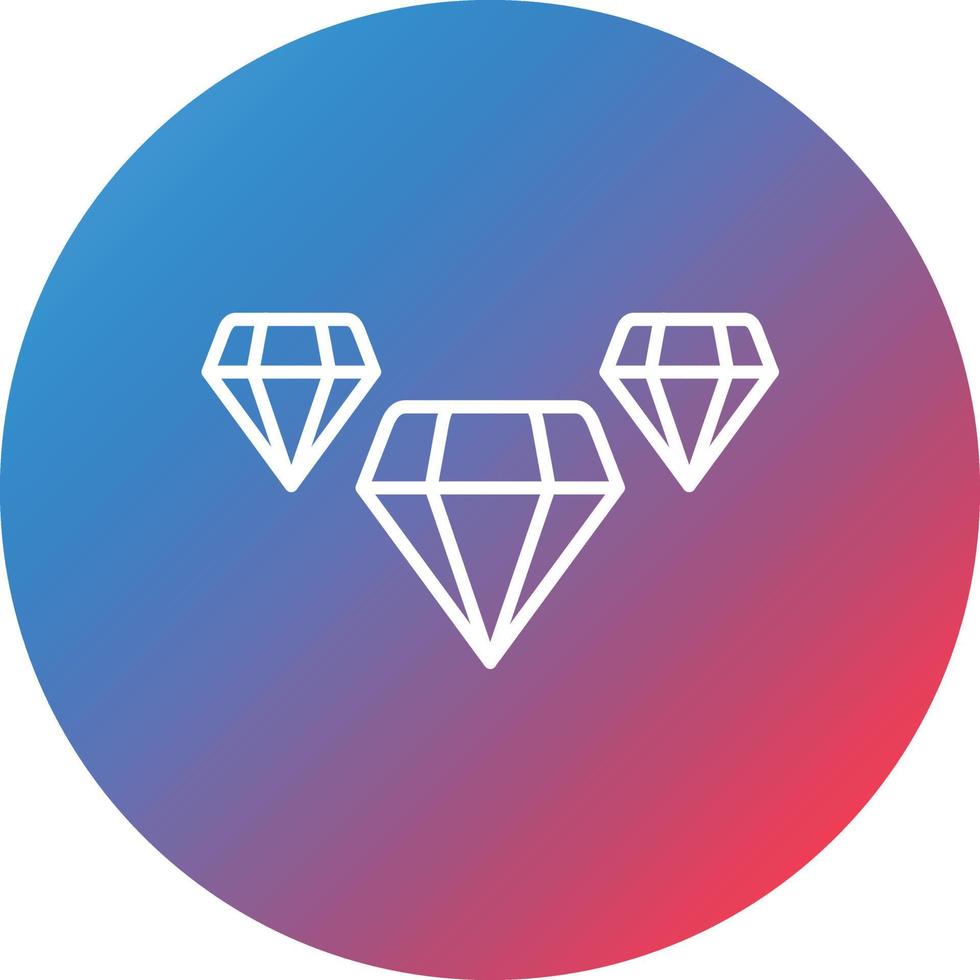 Diamonds Line Gradient Circle Background Icon vector