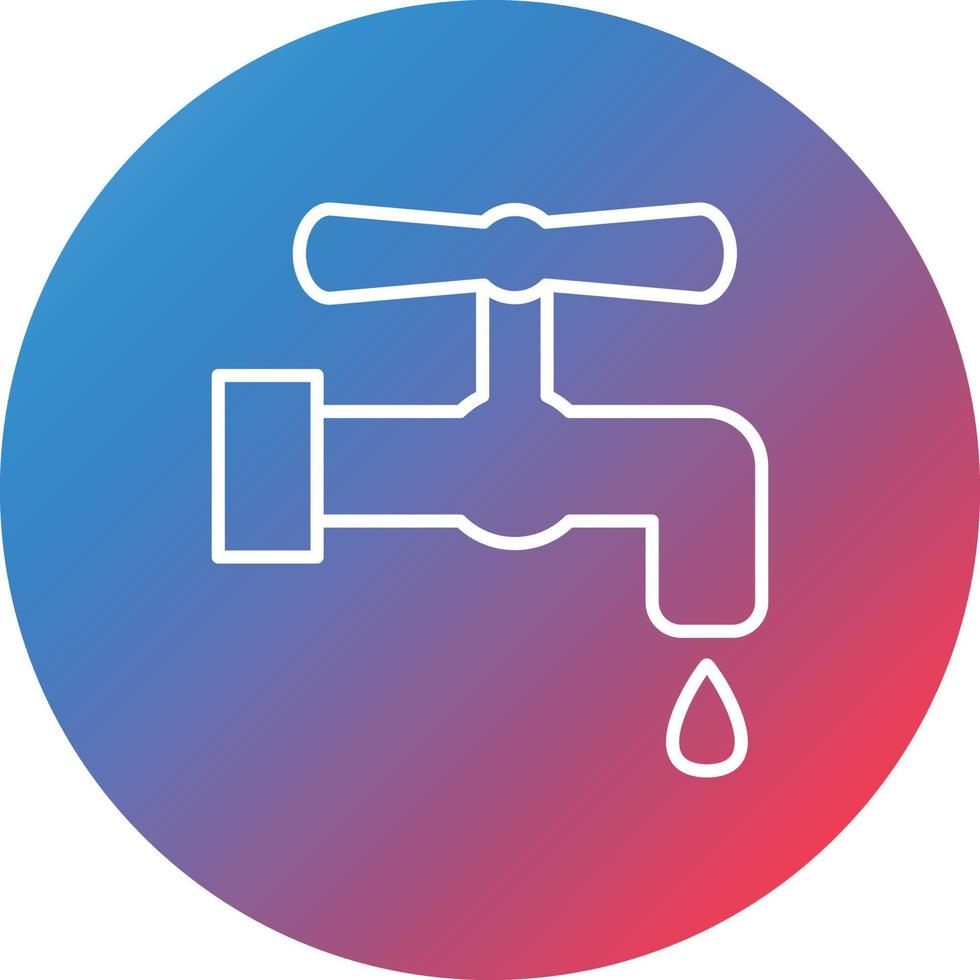 Faucet Line Gradient Circle Background Icon vector