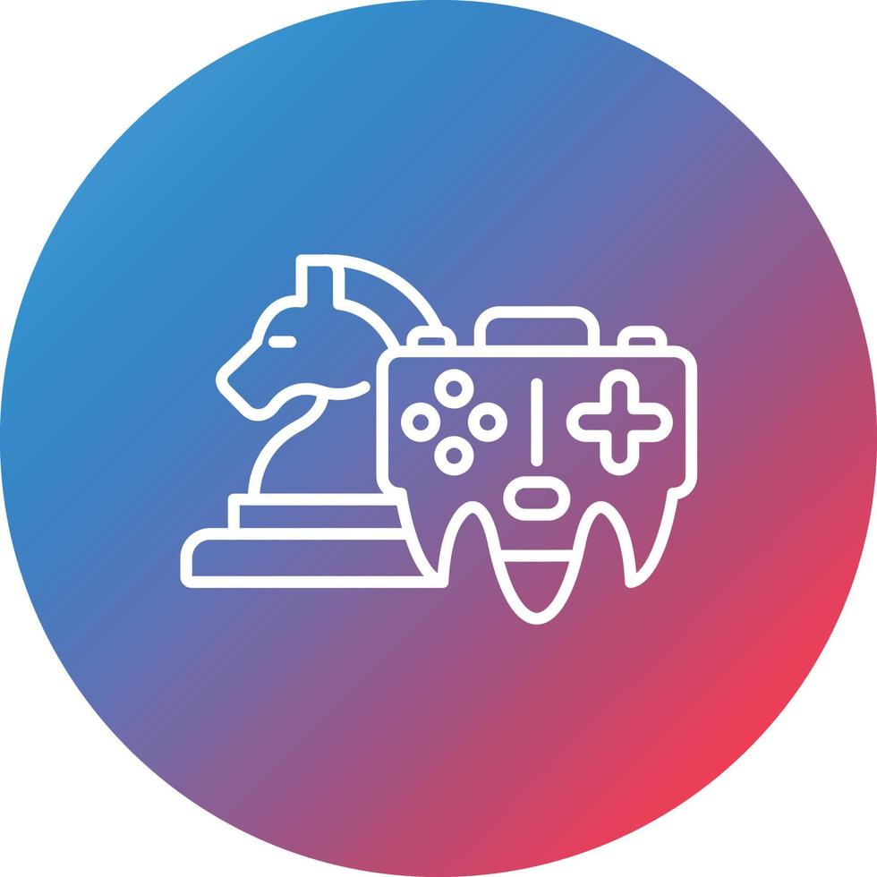 Game Strategy Line Gradient Circle Background Icon vector