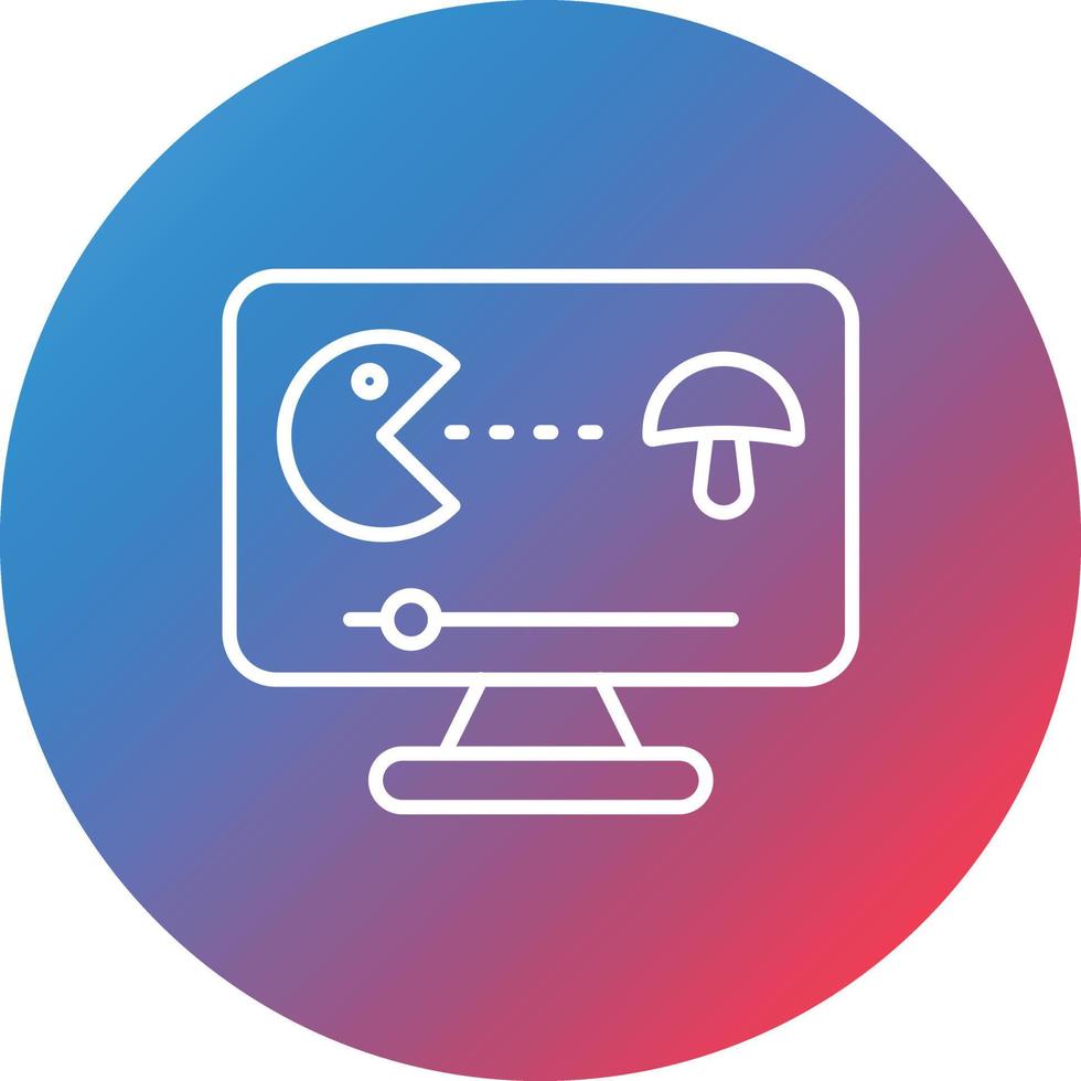 Game Video Line Gradient Circle Background Icon vector