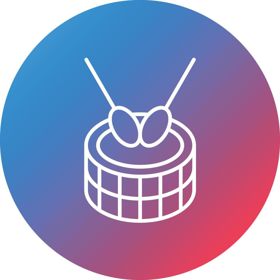Drum Line Gradient Circle Background Icon vector