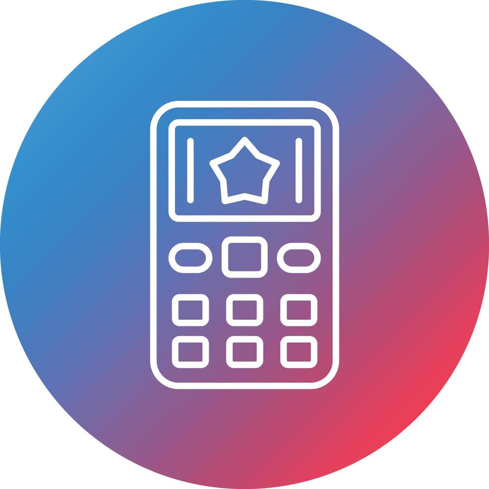 Mobile Phone Line Gradient Circle Background Icon vector
